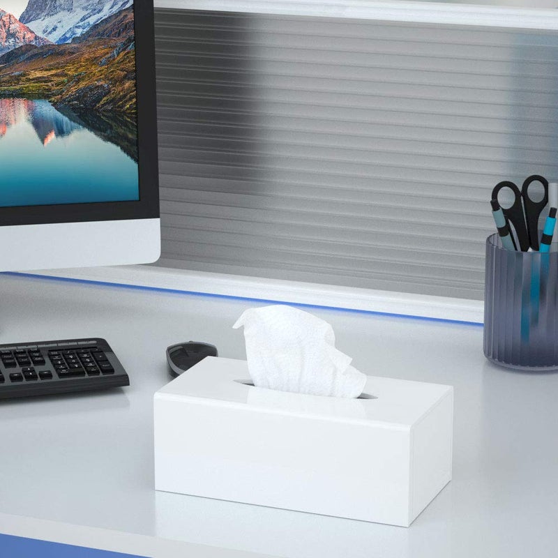 FEMELI Acrylic Tissue Box Cover,Rectangular Facial Tissue Holder Case Dispenser for Bathroom Kitchen Bedroom Office - Image 5